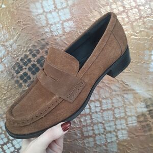 Zara Suede Toffee Brown Loafers
